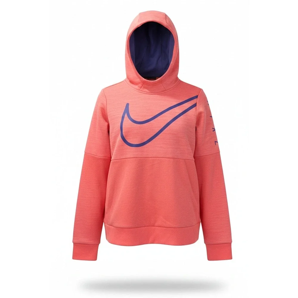 Nike Dri-FIT Hoodie Girls XL Pink‎ Pullover Swoosh Logo Long Sleeve